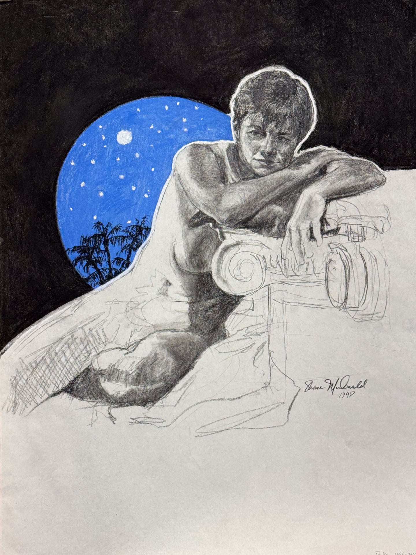 Nude with Palms and Pediment